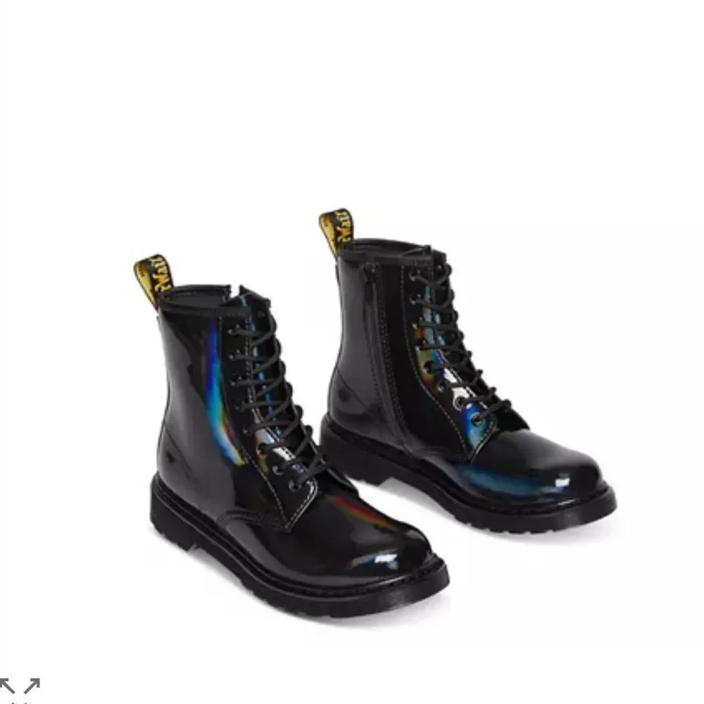 Dr. Martens Junior's 1460 Black Rainbow Patent Leather Boots